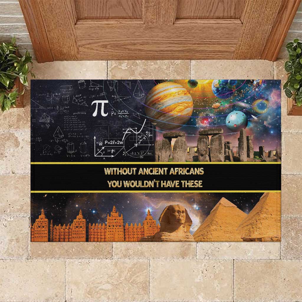 Afro Egyptian Pyramids Rubber Doormat Ancient African Achievements Galaxy
