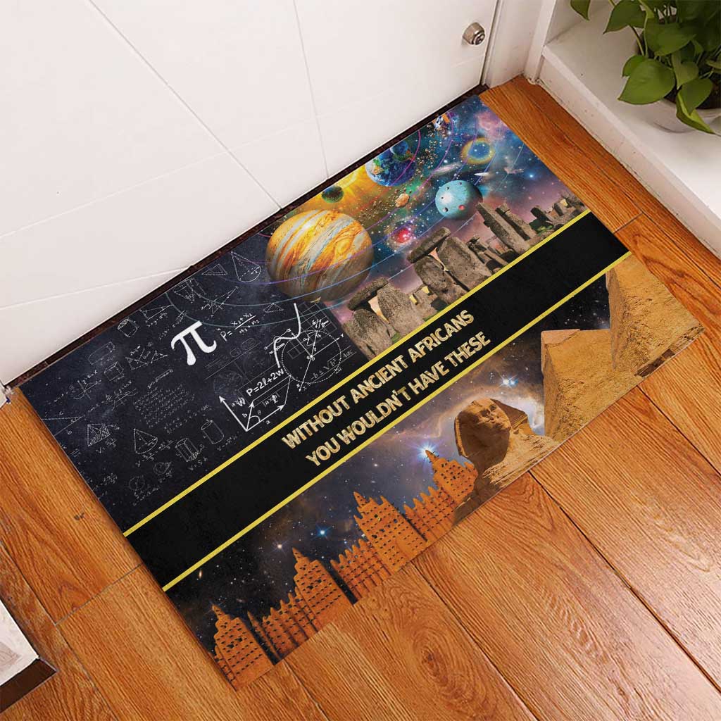 Afro Egyptian Pyramids Rubber Doormat Ancient African Achievements Galaxy