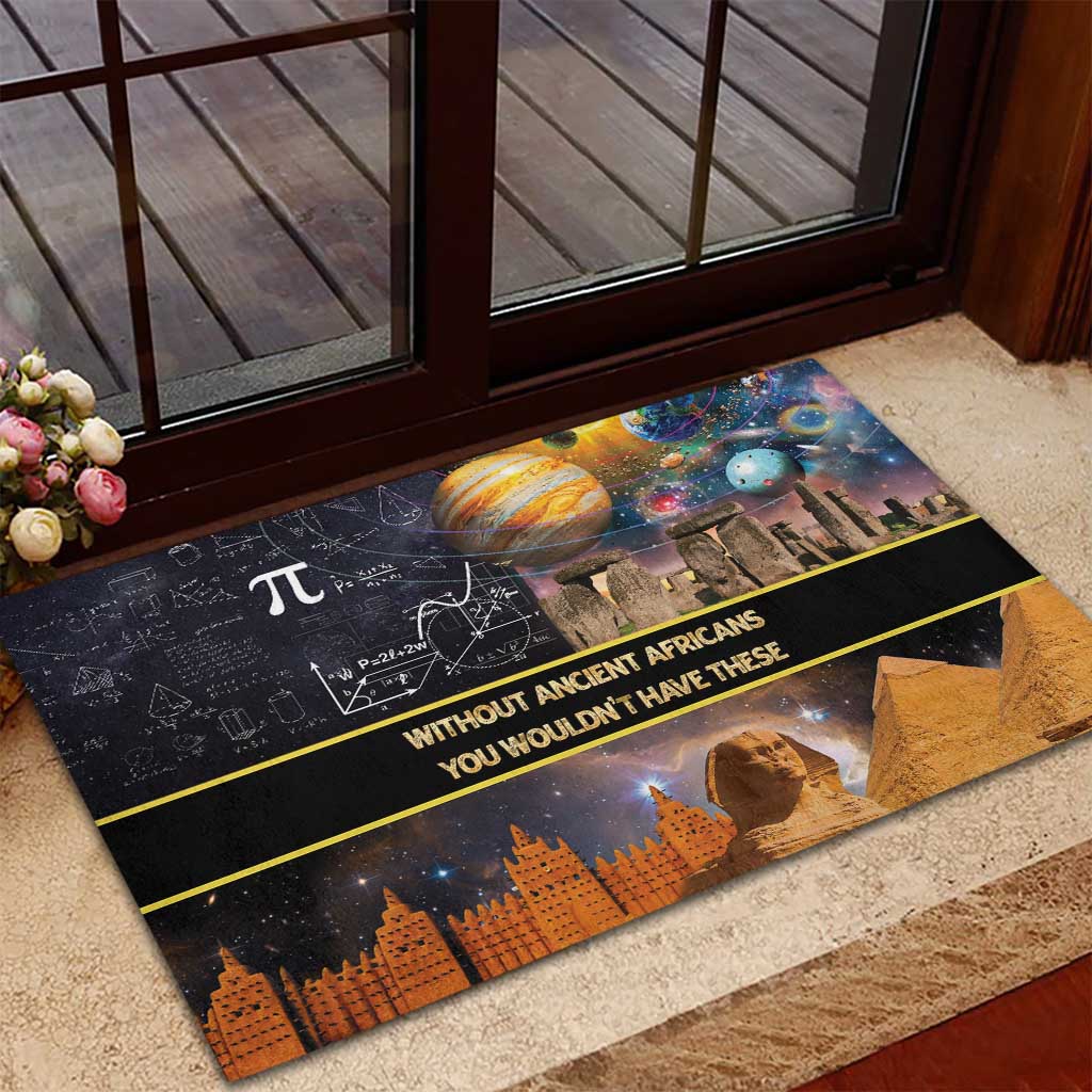 Afro Egyptian Pyramids Rubber Doormat Ancient African Achievements Galaxy
