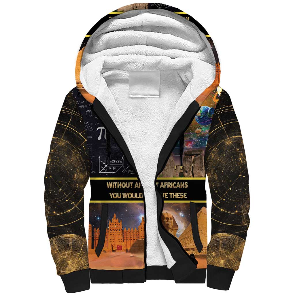 Afro Egyptian Pyramids Sherpa Hoodie Ancient African Achievements Galaxy