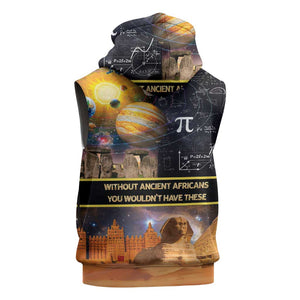 Afro Egyptian Pyramids Sleeveless Hoodie Ancient African Achievements Galaxy - African Pride