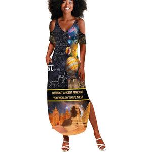 Afro Egyptian Pyramids Summer Maxi Dress Ancient African Achievements Galaxy