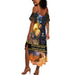 Afro Egyptian Pyramids Summer Maxi Dress Ancient African Achievements Galaxy