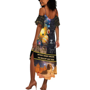 Afro Egyptian Pyramids Summer Maxi Dress Ancient African Achievements Galaxy