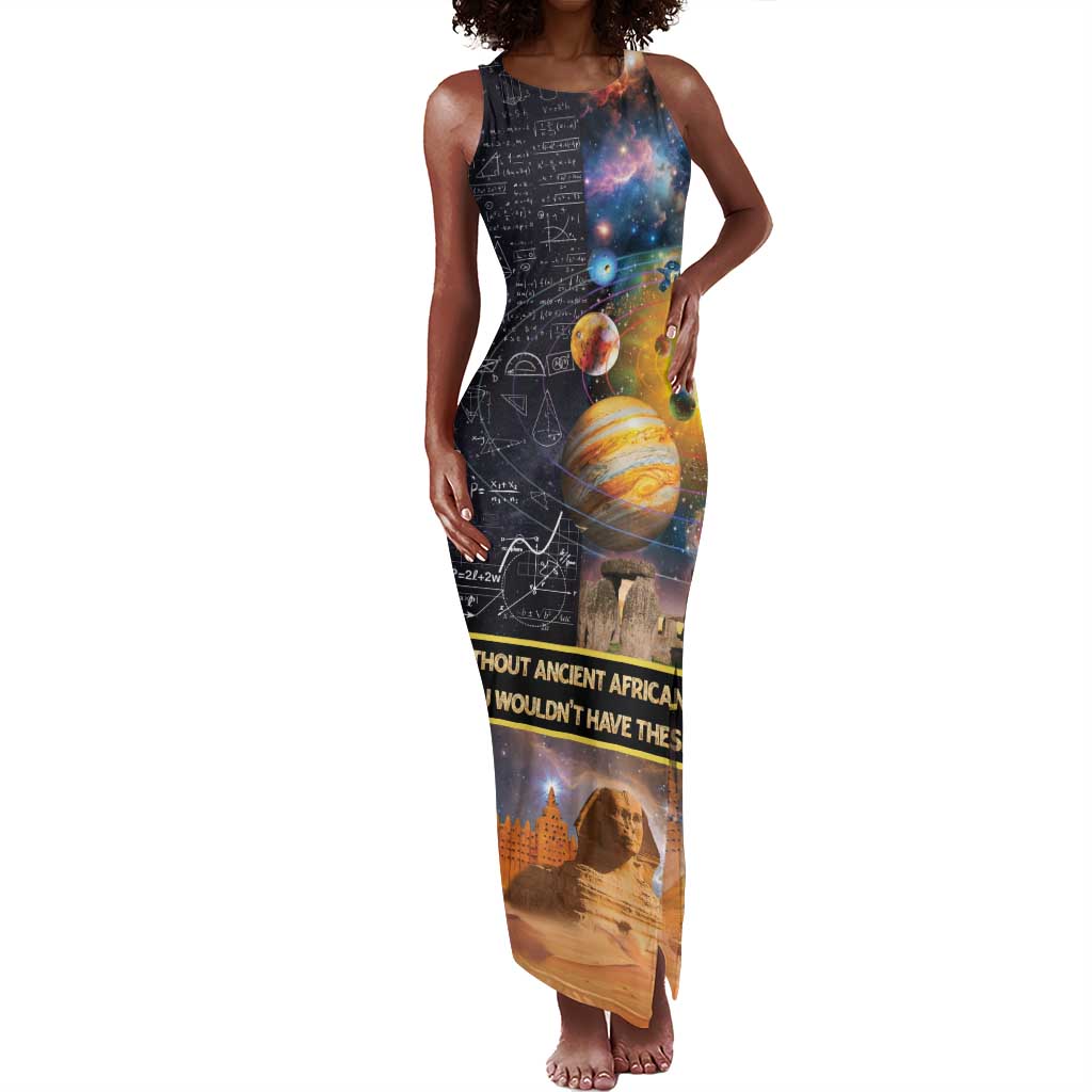Afro Egyptian Pyramids Tank Maxi Dress Ancient African Achievements Galaxy