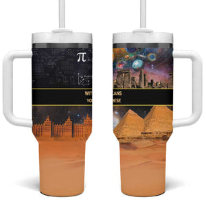 Afro Egyptian Pyramids Tumbler With Handle Ancient African Achievements Galaxy