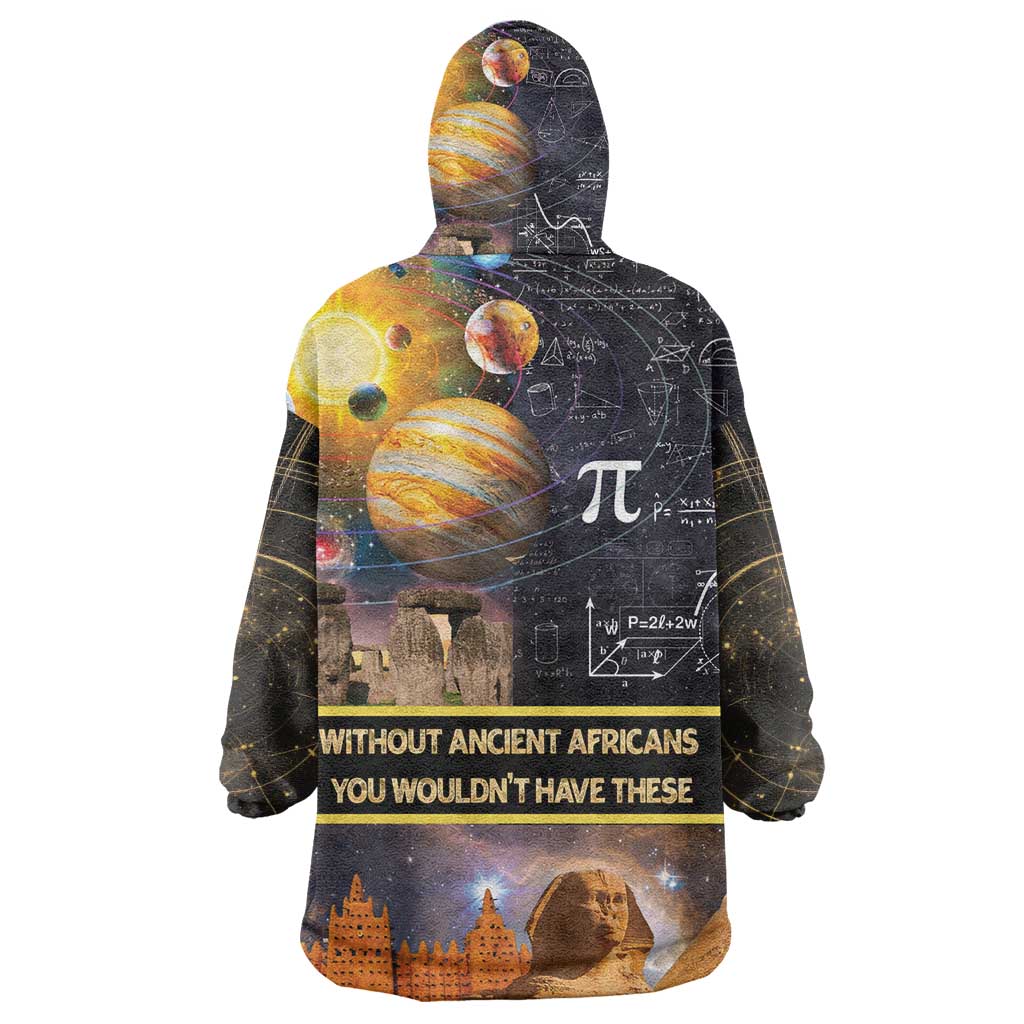 Afro Egyptian Pyramids Wearable Blanket Hoodie Ancient African Achievements Galaxy