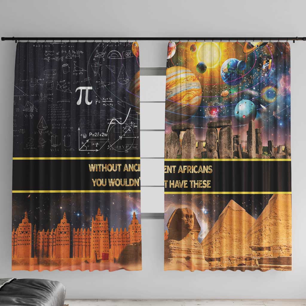 Afro Egyptian Pyramids Window Curtain Ancient African Achievements Galaxy