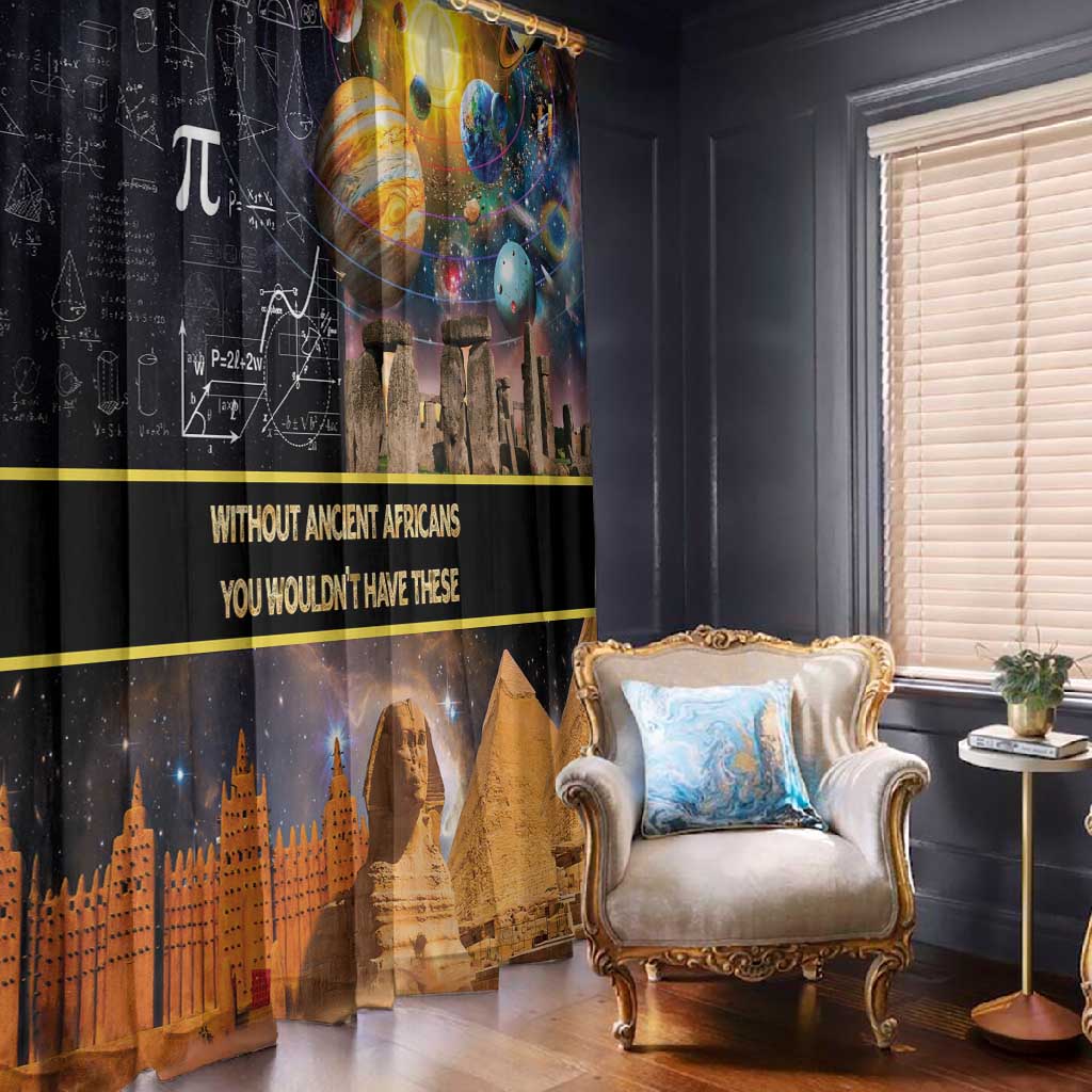 Afro Egyptian Pyramids Window Curtain Ancient African Achievements Galaxy