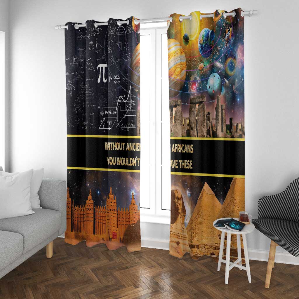 Afro Egyptian Pyramids Window Curtain Ancient African Achievements Galaxy