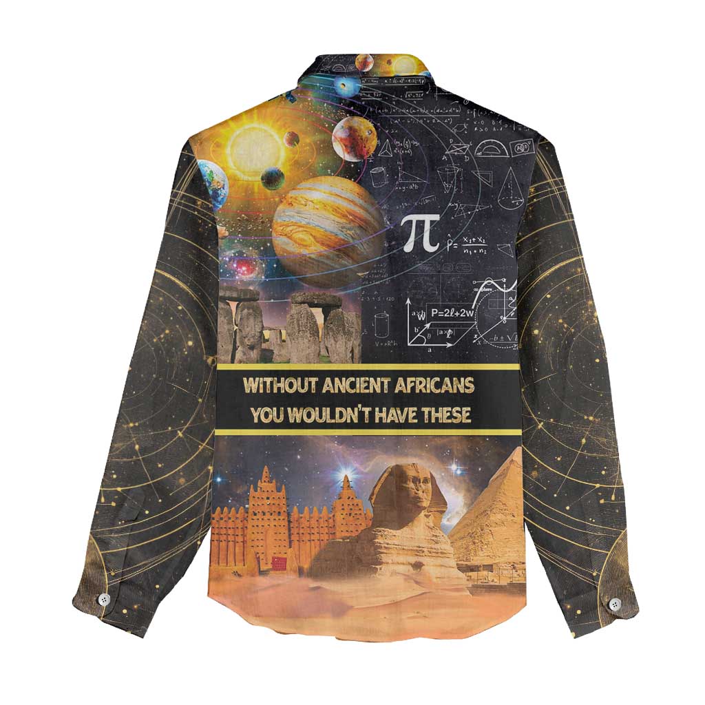 Afro Egyptian Pyramids Women Casual Shirt Ancient African Achievements Galaxy