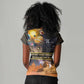 Afro Egyptian Pyramids Women V-Neck T-Shirt Ancient African Achievements Galaxy