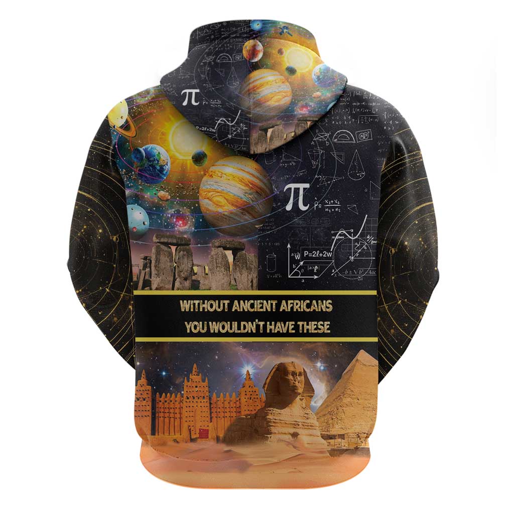 Afro Egyptian Pyramids Zip Hoodie Ancient African Achievements Galaxy