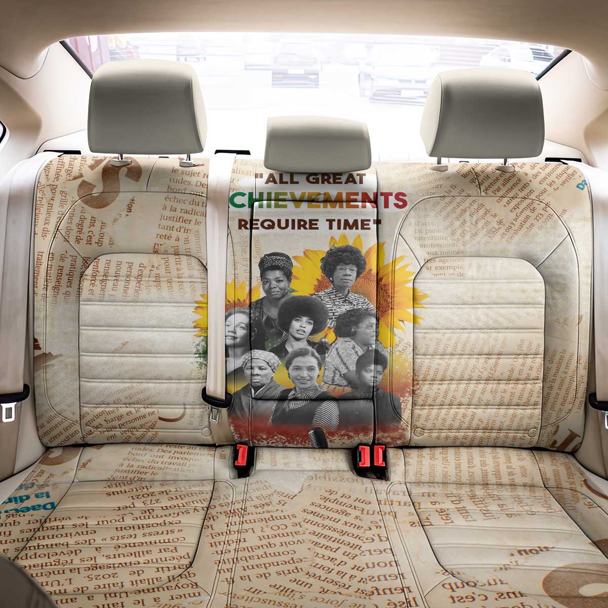 African Achievements Back Car Seat Cover Civil Rights Female Leaders Sunflower