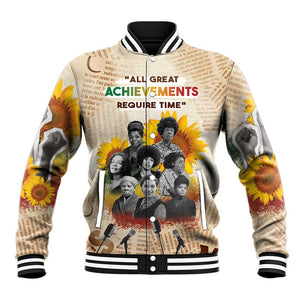 African Achievements Baseball Jacket Civil Rights Female Leaders Sunflower