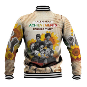 African Achievements Baseball Jacket Civil Rights Female Leaders Sunflower