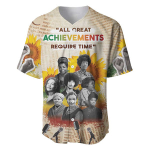 African Achievements Baseball Jersey Civil Rights Female Leaders Sunflower