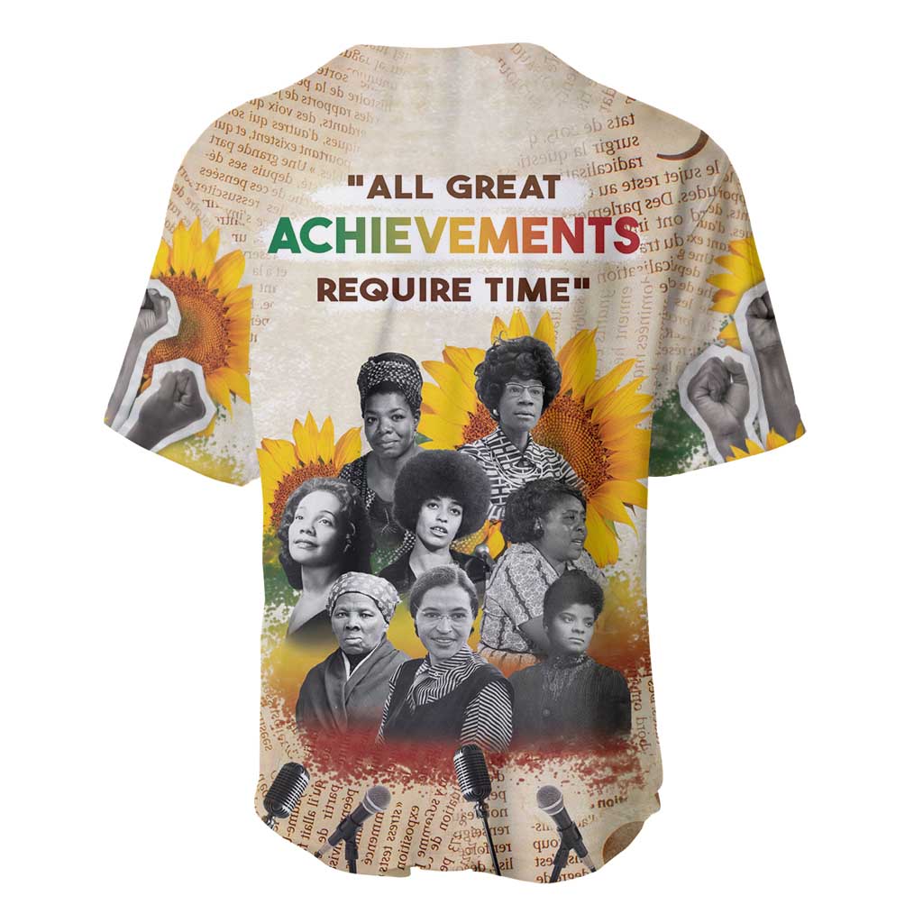 African Achievements Baseball Jersey Civil Rights Female Leaders Sunflower
