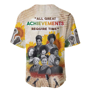 African Achievements Baseball Jersey Civil Rights Female Leaders Sunflower