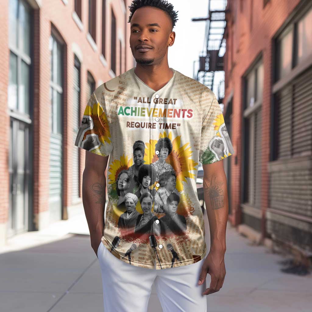 African Achievements Baseball Jersey Civil Rights Female Leaders Sunflower