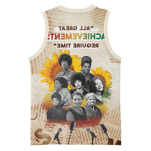 African Achievements Basketball Jersey Civil Rights Female Leaders Sunflower - African Pride