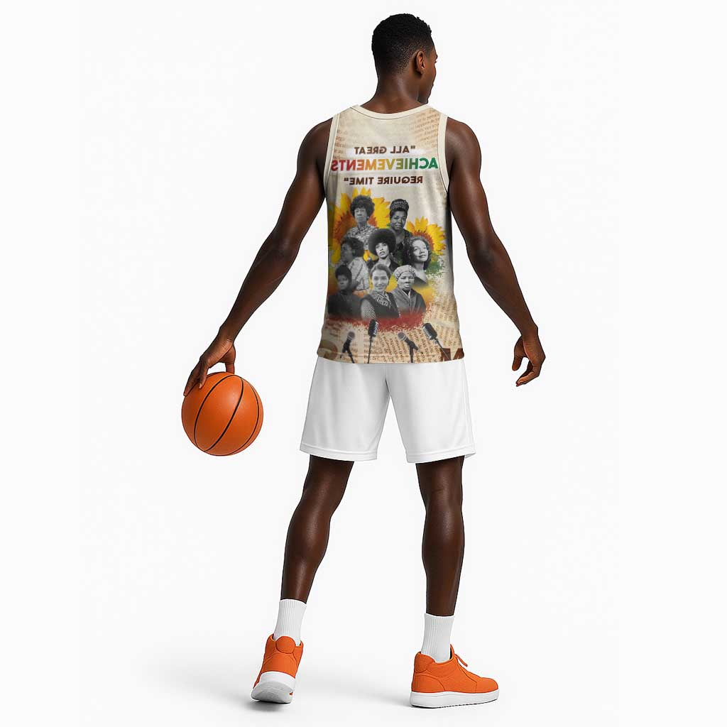 African Achievements Basketball Jersey Civil Rights Female Leaders Sunflower - African Pride