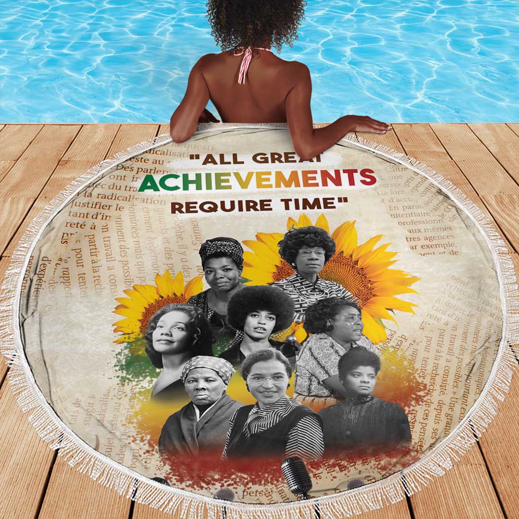 African Achievements Beach Blanket Civil Rights Female Leaders Sunflower