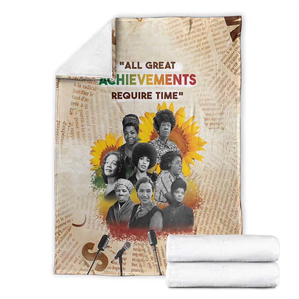 African Achievements Blanket Civil Rights Female Leaders Sunflower