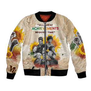 African Achievements Bomber Jacket Civil Rights Female Leaders Sunflower