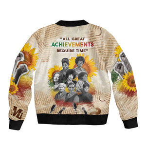 African Achievements Bomber Jacket Civil Rights Female Leaders Sunflower