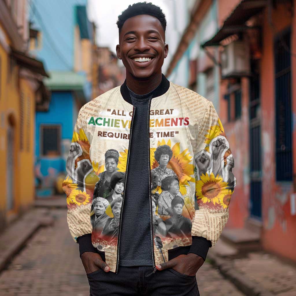 African Achievements Bomber Jacket Civil Rights Female Leaders Sunflower