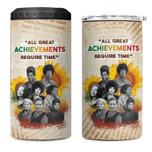 African Achievements 4 in 1 Can Cooler Tumbler Civil Rights Female Leaders Sunflower