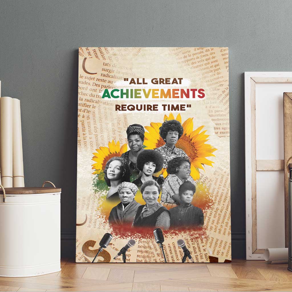 African Achievements Canvas Wall Art Civil Rights Female Leaders Sunflower