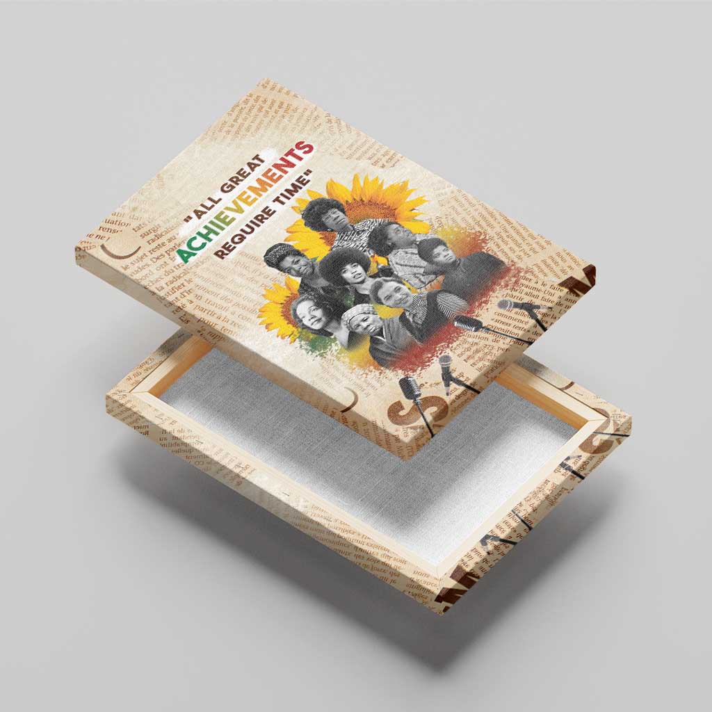 African Achievements Canvas Wall Art Civil Rights Female Leaders Sunflower