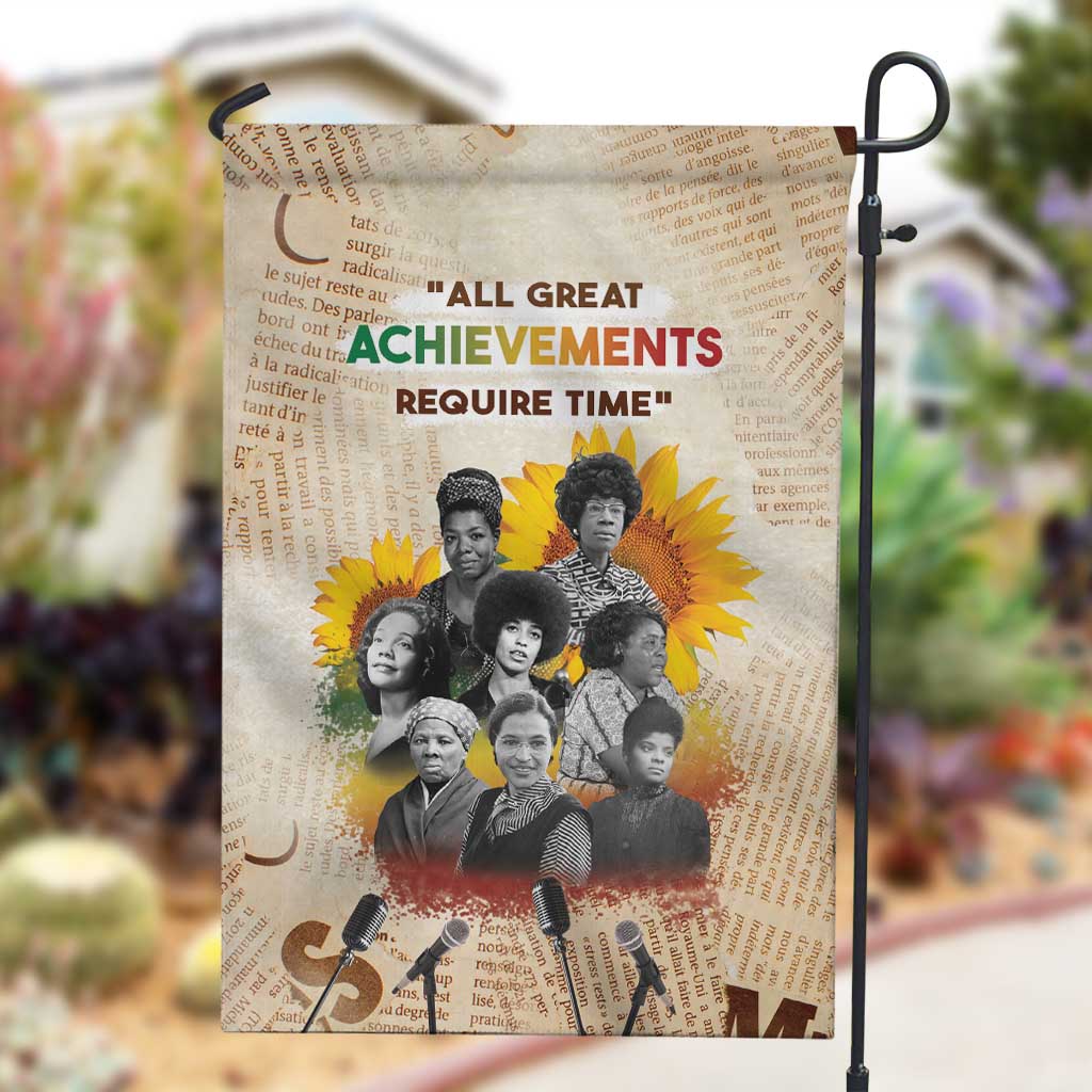 African Achievements Garden Flag Civil Rights Female Leaders Sunflower