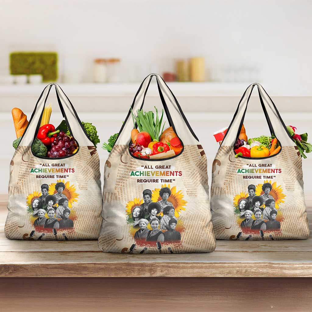 African Achievements Grocery Bag Civil Rights Female Leaders Sunflower