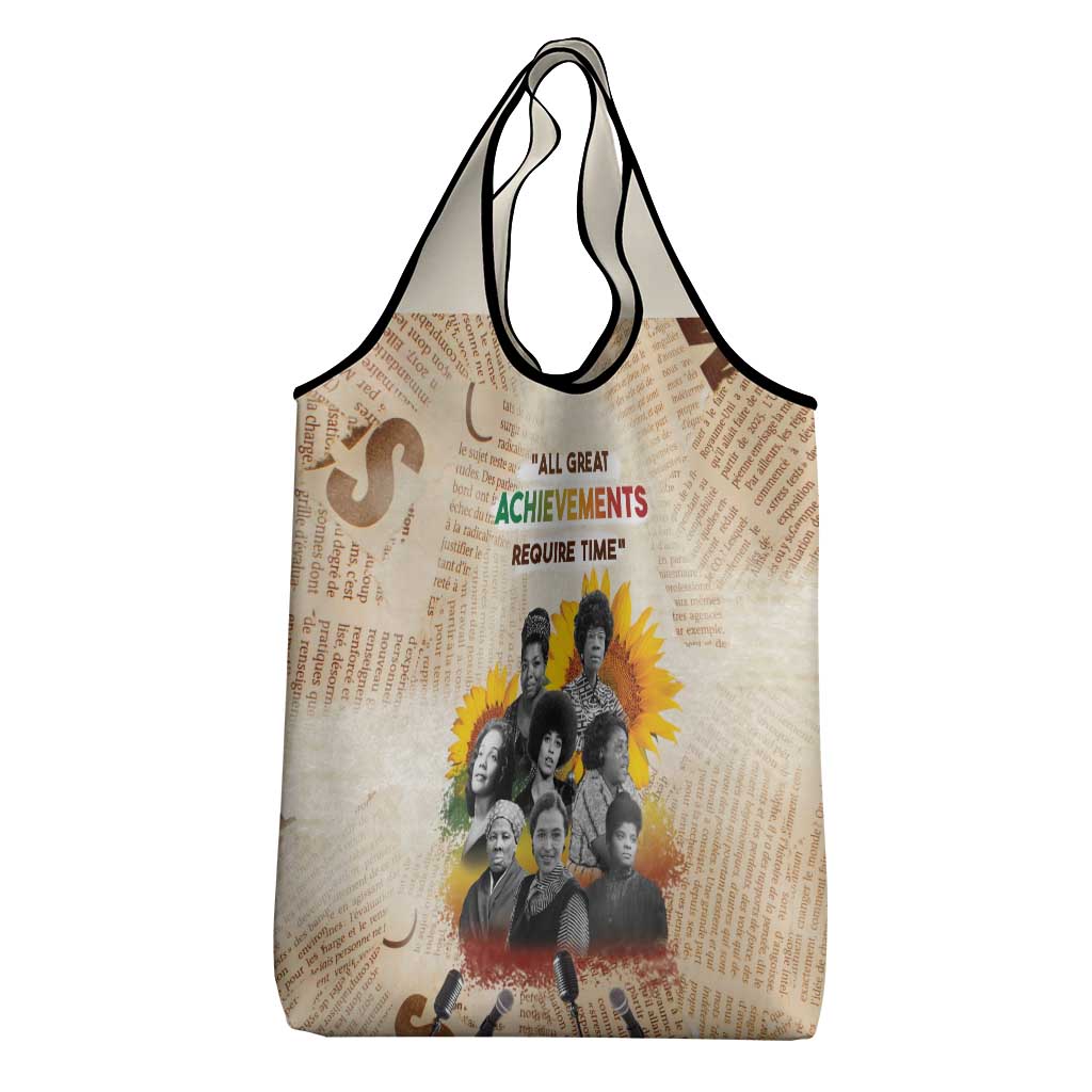 African Achievements Grocery Bag Civil Rights Female Leaders Sunflower
