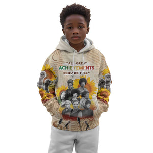 African Achievements Kid Hoodie Civil Rights Female Leaders Sunflower