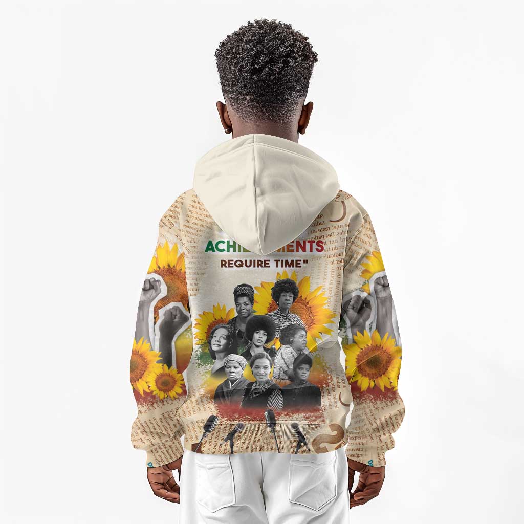 African Achievements Kid Hoodie Civil Rights Female Leaders Sunflower