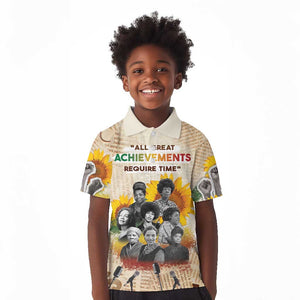 African Achievements Kid Polo Shirt Civil Rights Female Leaders Sunflower