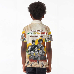 African Achievements Kid Polo Shirt Civil Rights Female Leaders Sunflower