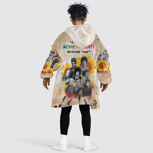 African Achievements Kid Wearable Blanket Hoodie Civil Rights Female Leaders Sunflower