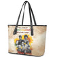 African Achievements Leather Tote Bag Civil Rights Female Leaders Sunflower