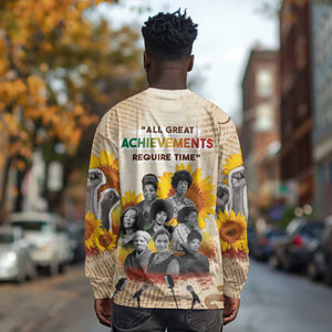 African Achievements Long Sleeve Shirt Civil Rights Female Leaders Sunflower