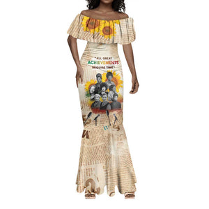 African Achievements Mermaid Dress Civil Rights Female Leaders Sunflower