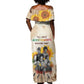 African Achievements Off Shoulder Maxi Dress Civil Rights Female Leaders Sunflower