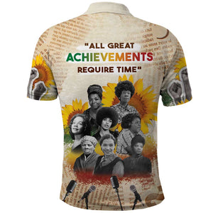 African Achievements Polo Shirt Civil Rights Female Leaders Sunflower