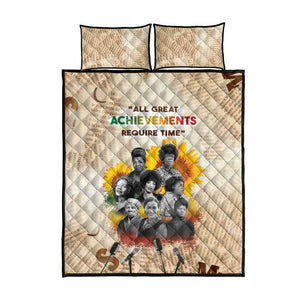 African Achievements Quilt Bed Set Civil Rights Female Leaders Sunflower