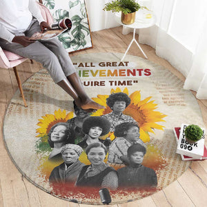 African Achievements Round Carpet Civil Rights Female Leaders Sunflower