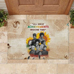 African Achievements Rubber Doormat Civil Rights Female Leaders Sunflower